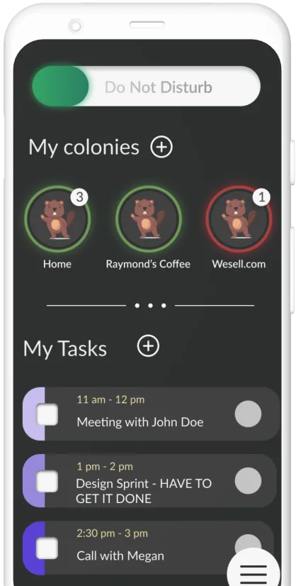Busy Button task list